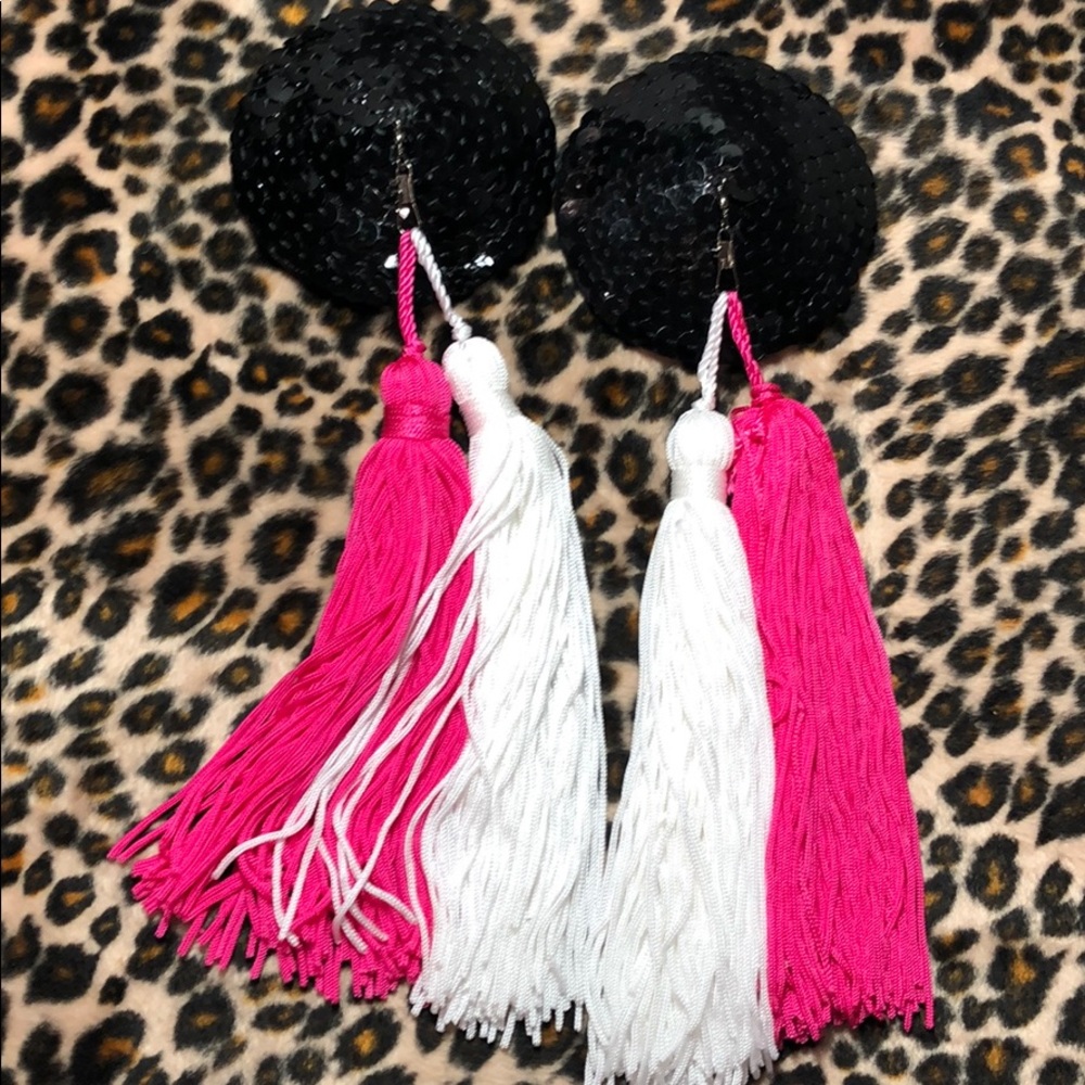 Replaceable tassel pasties nipple burlesque sequin
